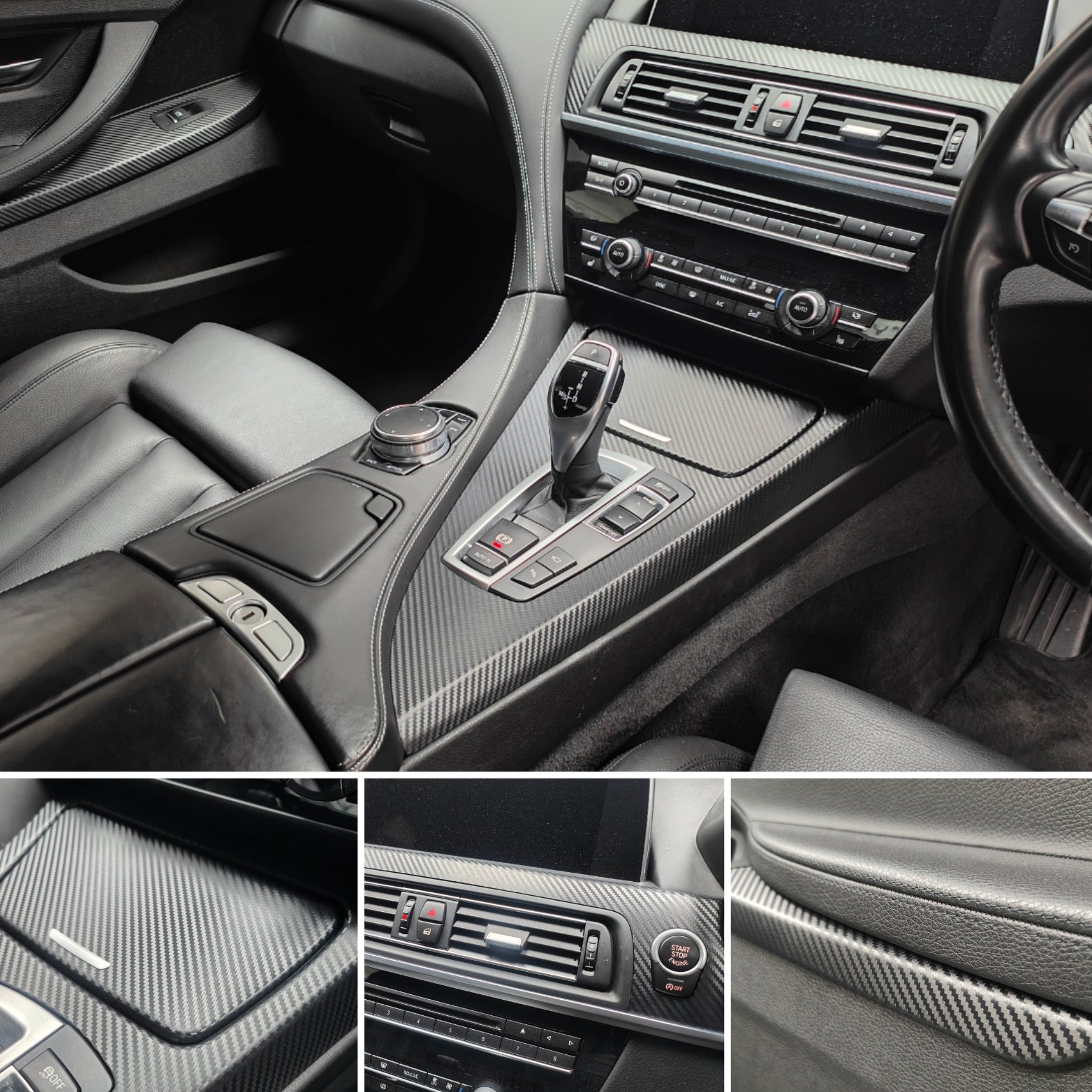 BMW 6-SERIES F12 CONVERTIBLE INTERIOR TRIM SET WRAPPING SERVICE - 3D/4D CARBON