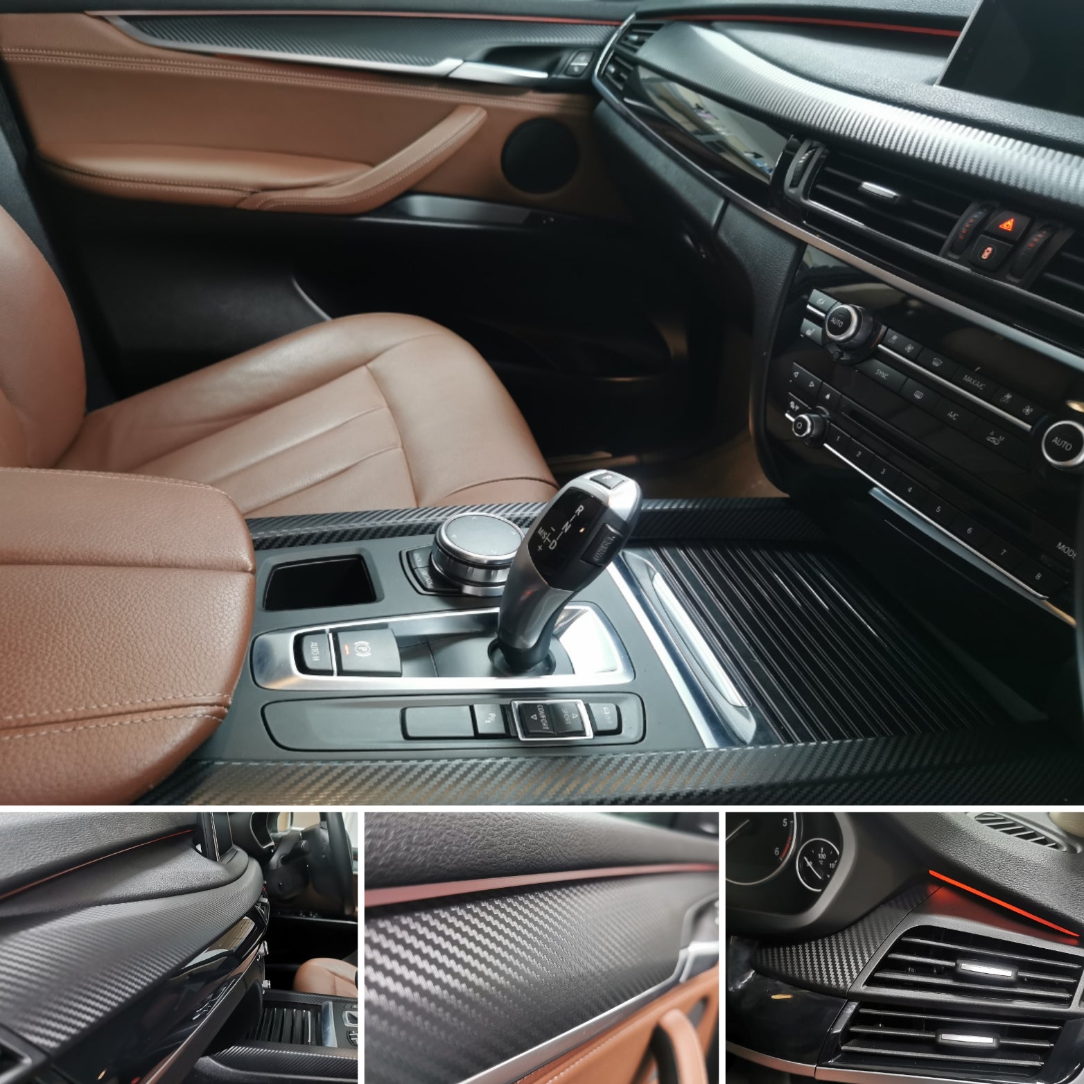 BMW X5 F15 INTERIOR TRIM SET WRAPPING SERVICE - 3D CARBON