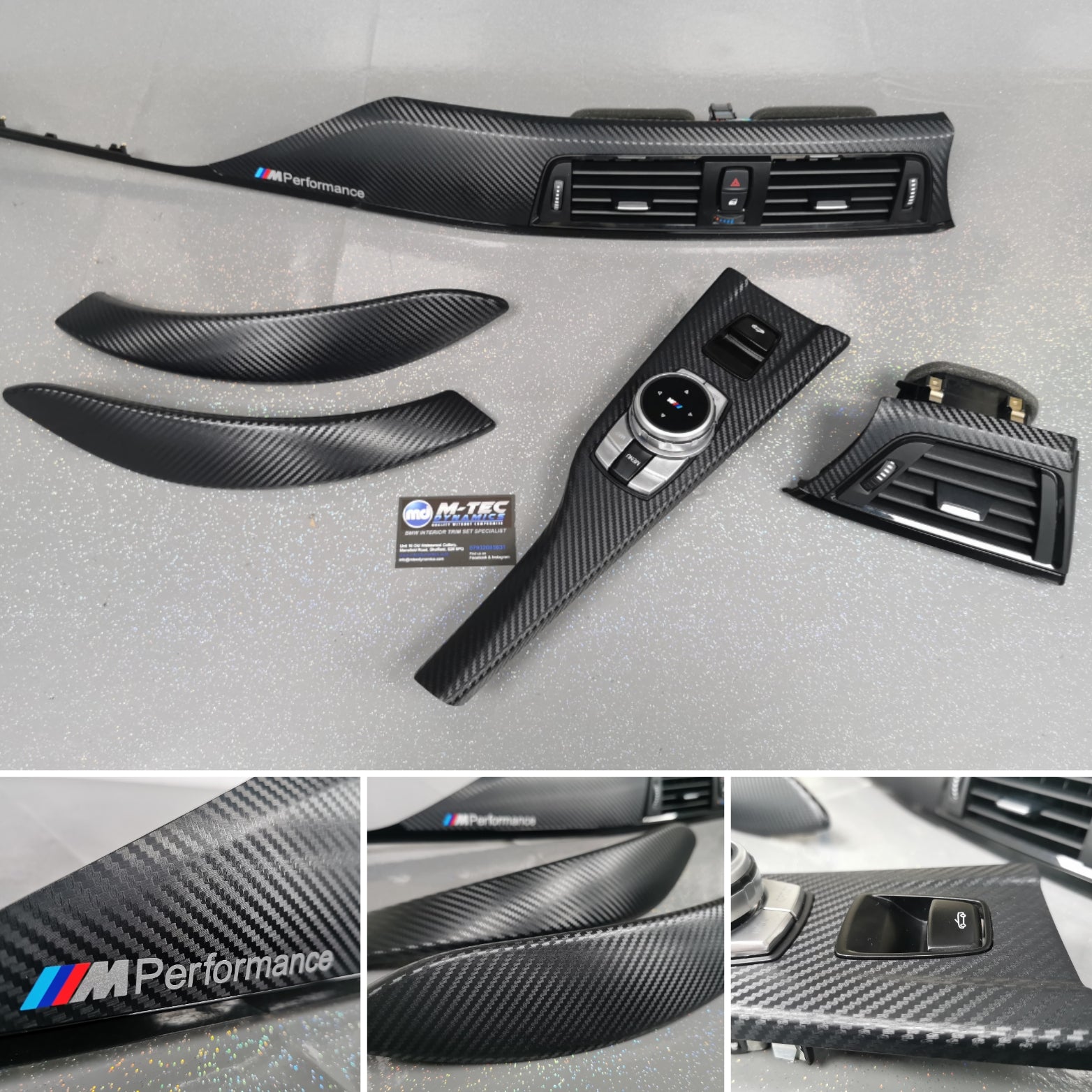 BMW F33 CONVERTIBLE INTERIOR TRIM SET - 3D CARBON / BLACK ACCENT