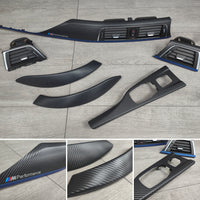 BMW F33 CONVERTIBLE LCI INTERIOR TRIM SET - 3D CARBON / BLUE ACCENT