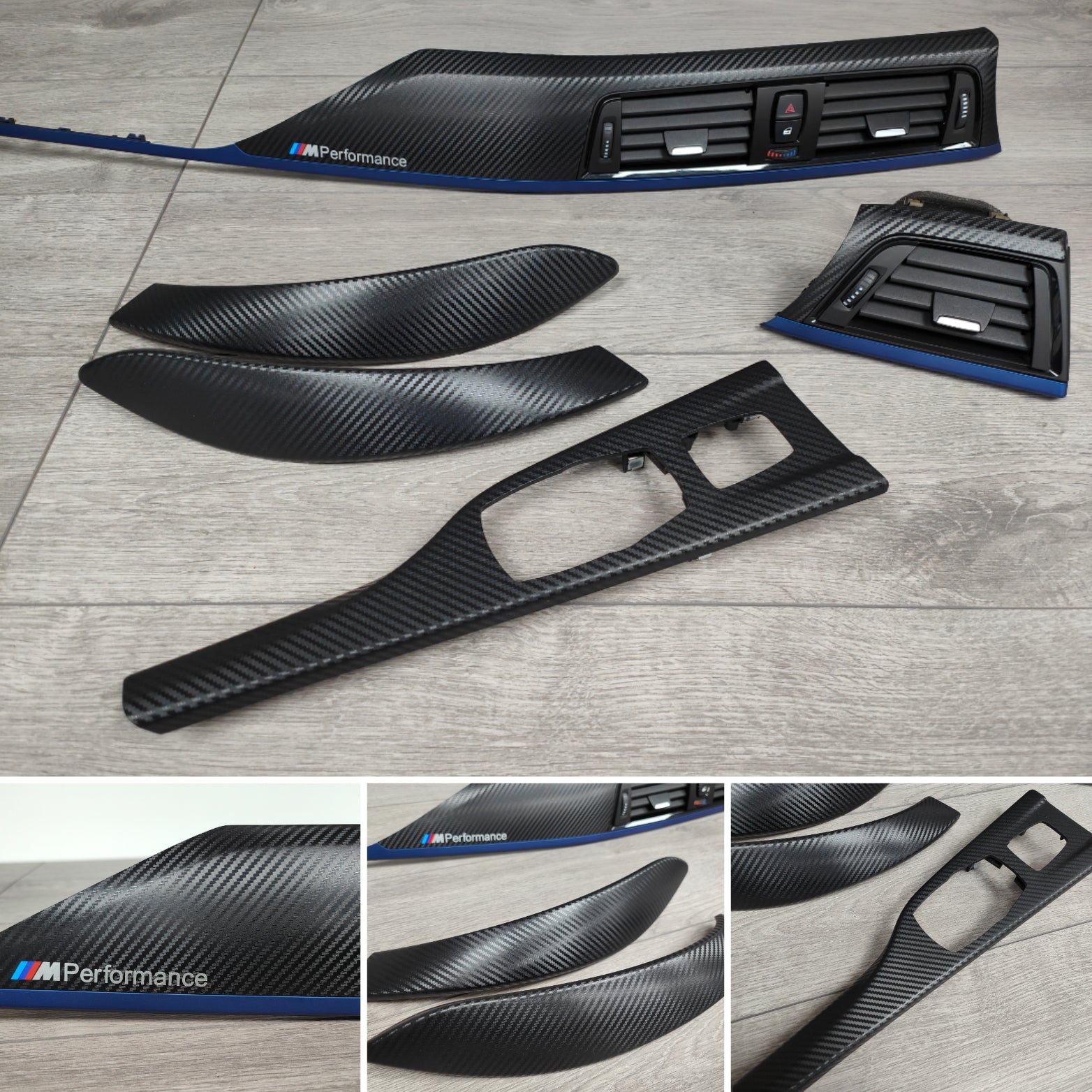 BMW F33 CONVERTIBLE INTERIOR TRIM SET - 3D CARBON / BLUE ACCENT