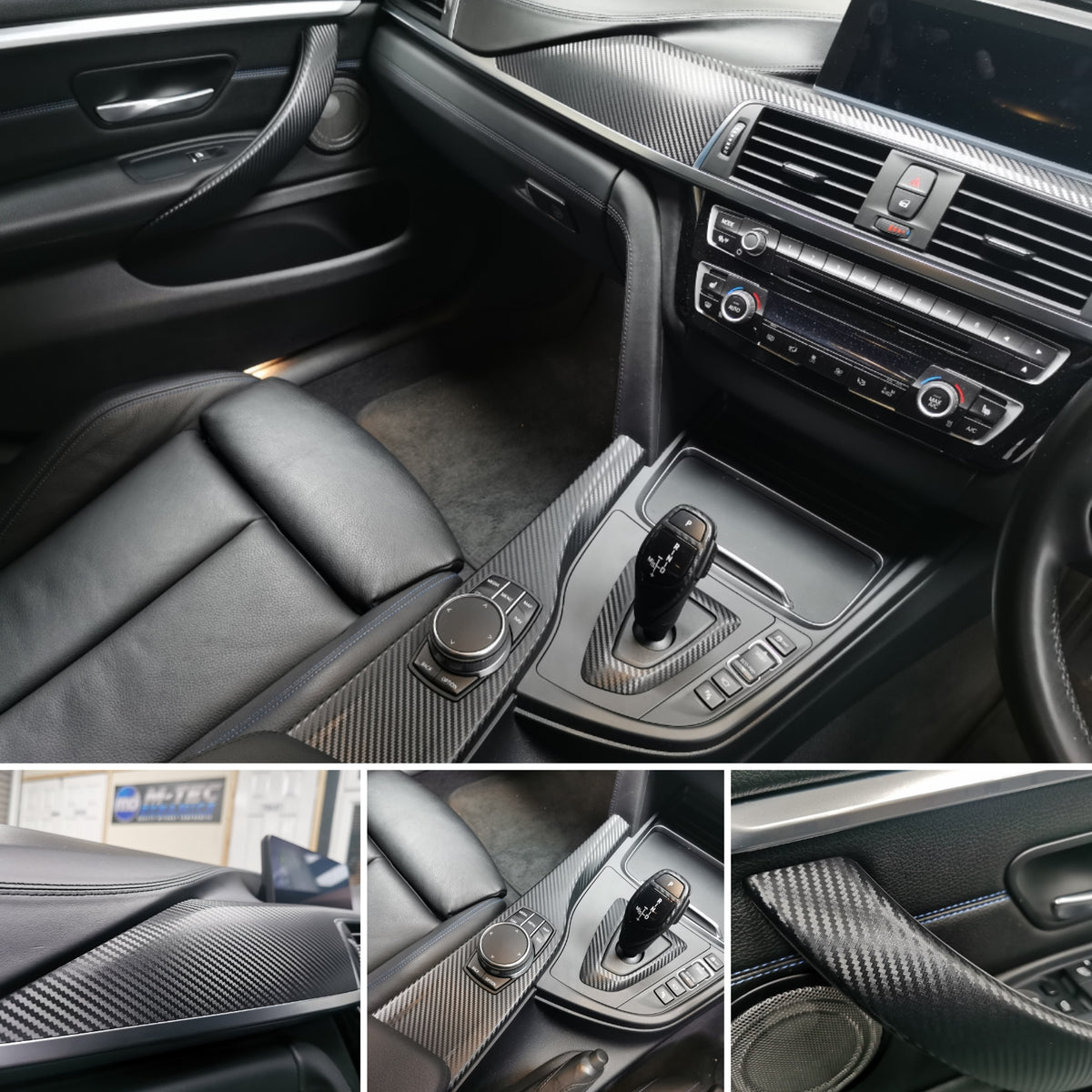 WRAPPING SERVICE - BMW F3X INTERIOR TRIM SET - 3D CARBON / SILVER ACCENT (F30 F31 F32 F33 F36)