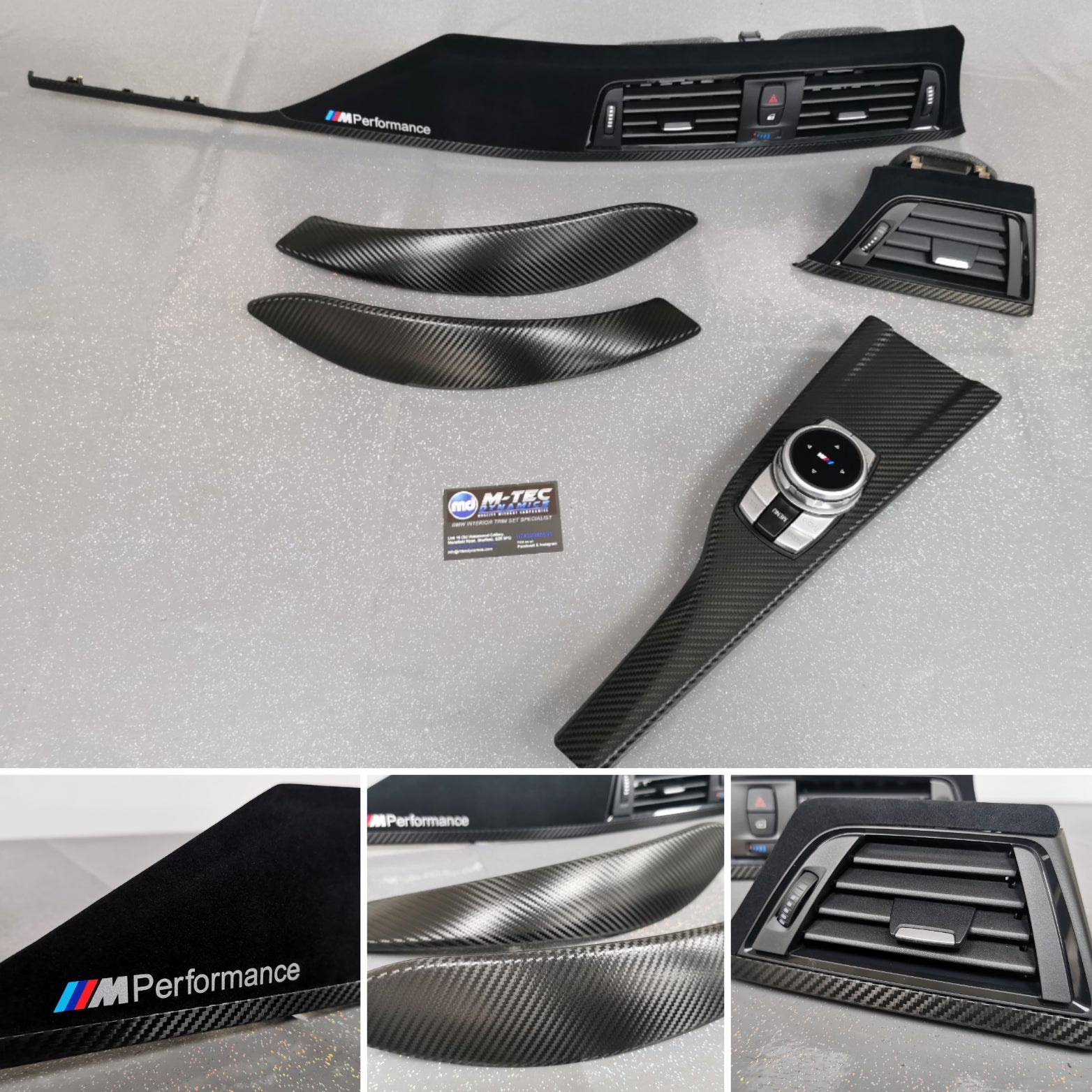 BMW F32 F82 M4 - PERFORMANCE STYLE / DEEP TEXTURED GLOSSY CARBON INTERIOR TRIM SET (MTD-TEX)