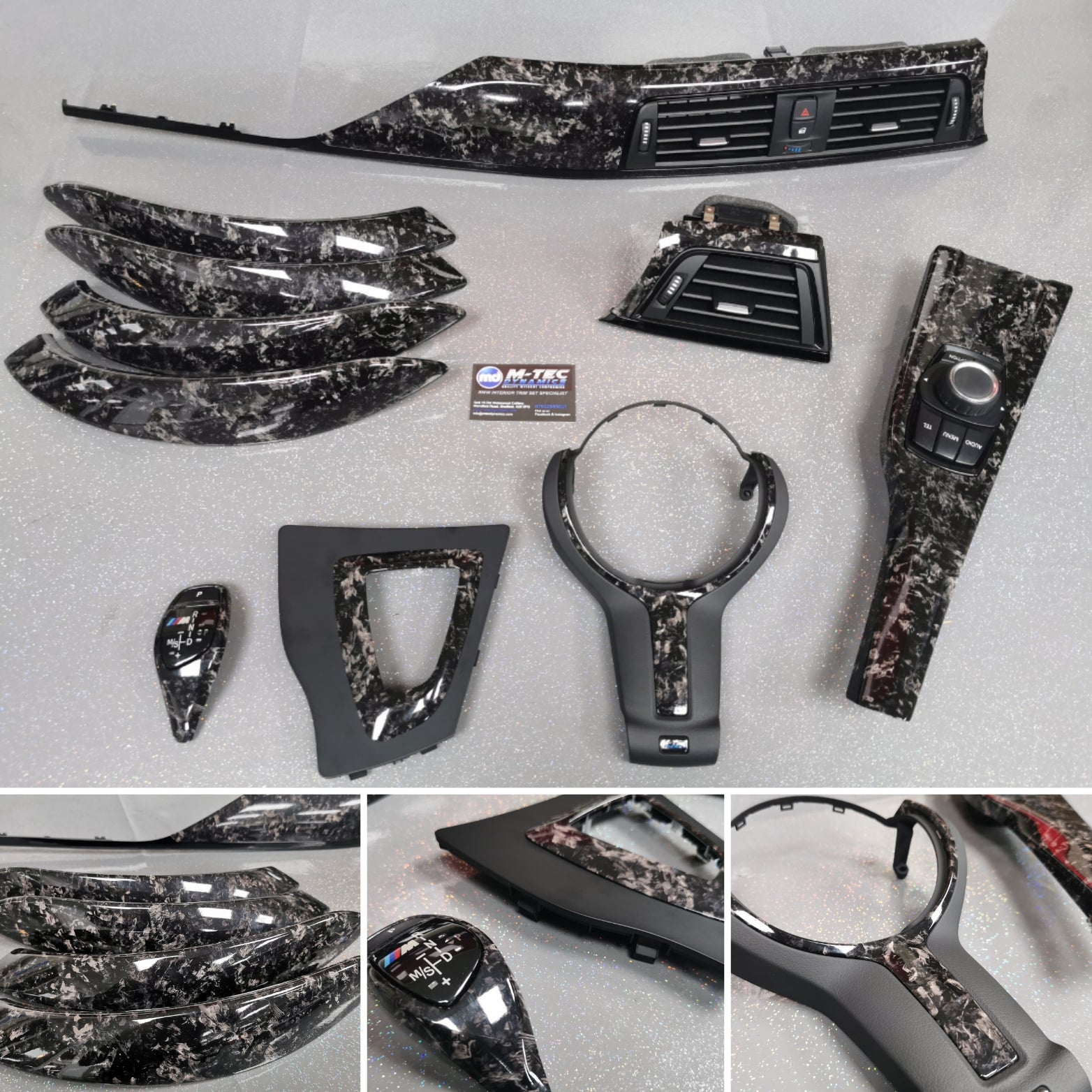 WRAPPING SERVICE - BMW F3X F8X CUSTOM INTERIOR TRIM SET - FORGED CARBON
