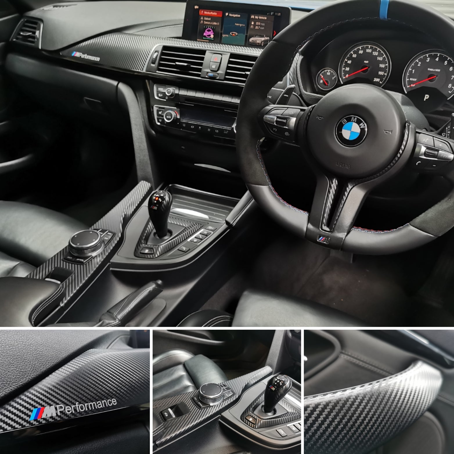 WRAPPING SERVICE - BMW F80 M3 / F82 F83 M4 INTERIOR TRIM SET - 3D CARBON