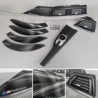 BMW F30 F31 F36 INTERIOR TRIM SET - TEXTURED CARBON / SILVER ACCENT