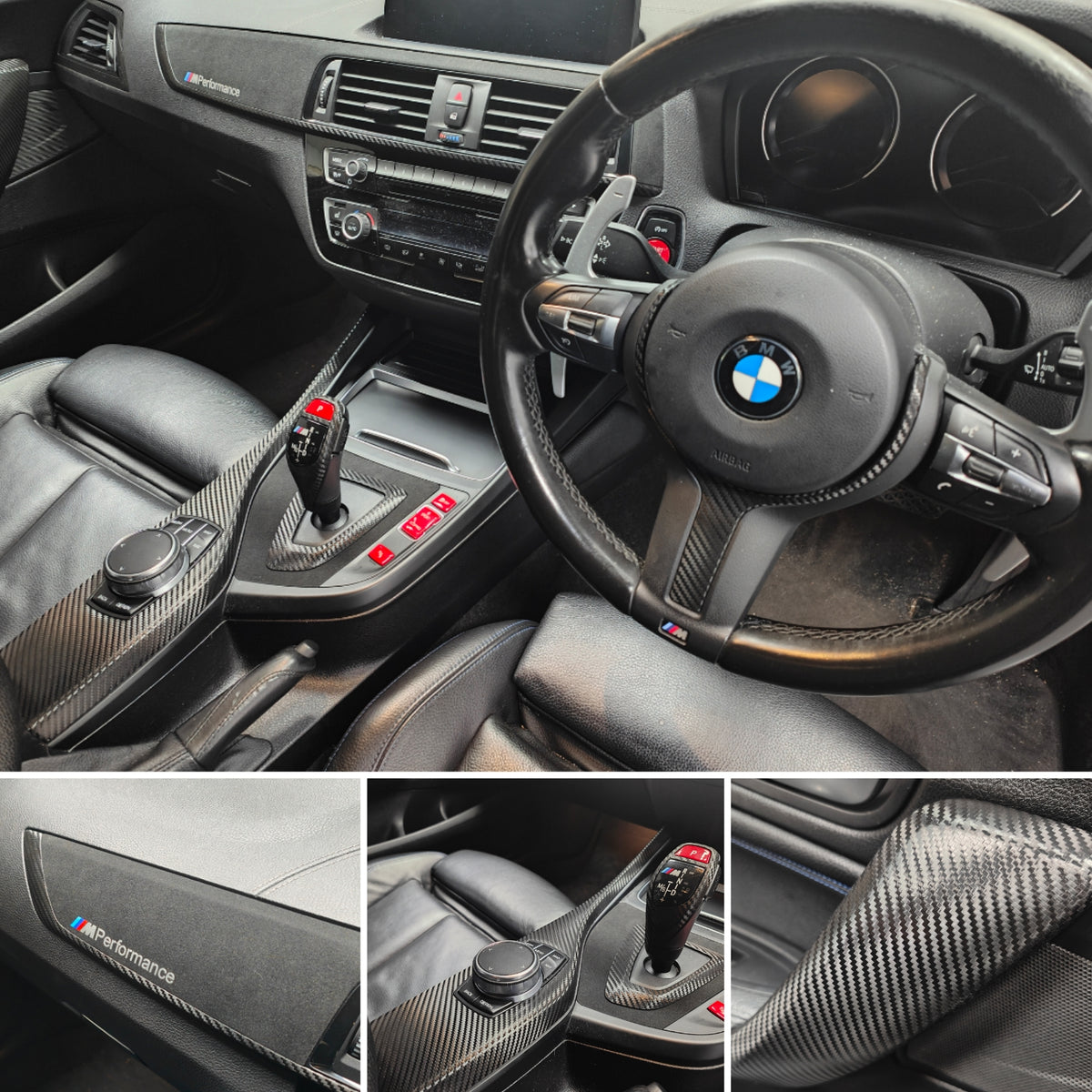 WRAPPING SERVICE - BMW F20 F21 F22 F23 LCI-2 PERFORMANCE STYLE INTERIOR TRIM SET - TEXTURED CARBON