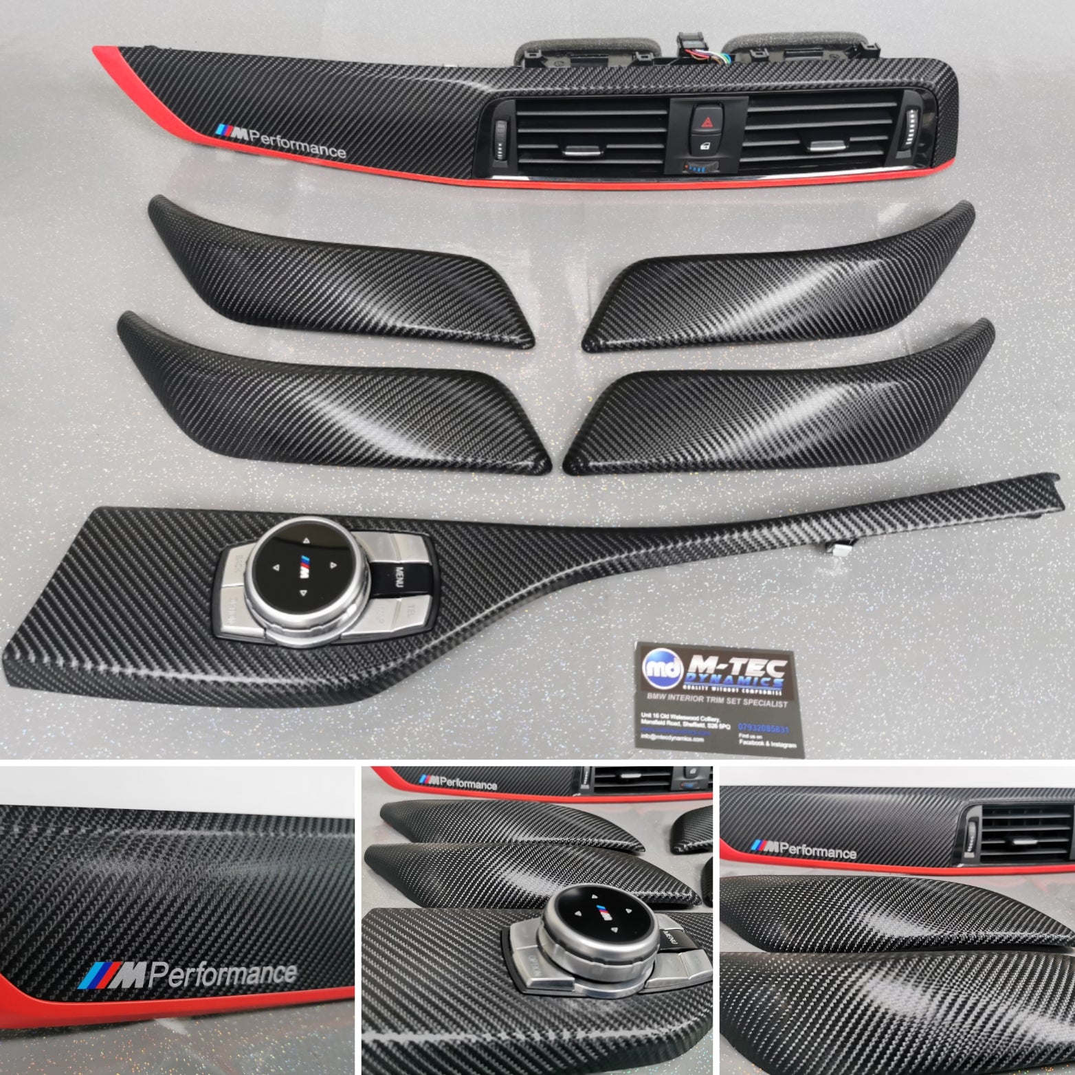 BMW F20 LCI-2 CUSTOM INTERIOR TRIM SET - 4D CARBON / RED ACCENT