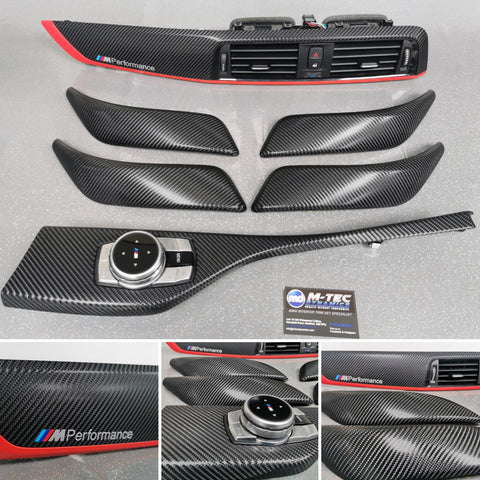 BMW F20 LCI-2 CUSTOM INTERIOR TRIM SET - 4D CARBON / RED ACCENT