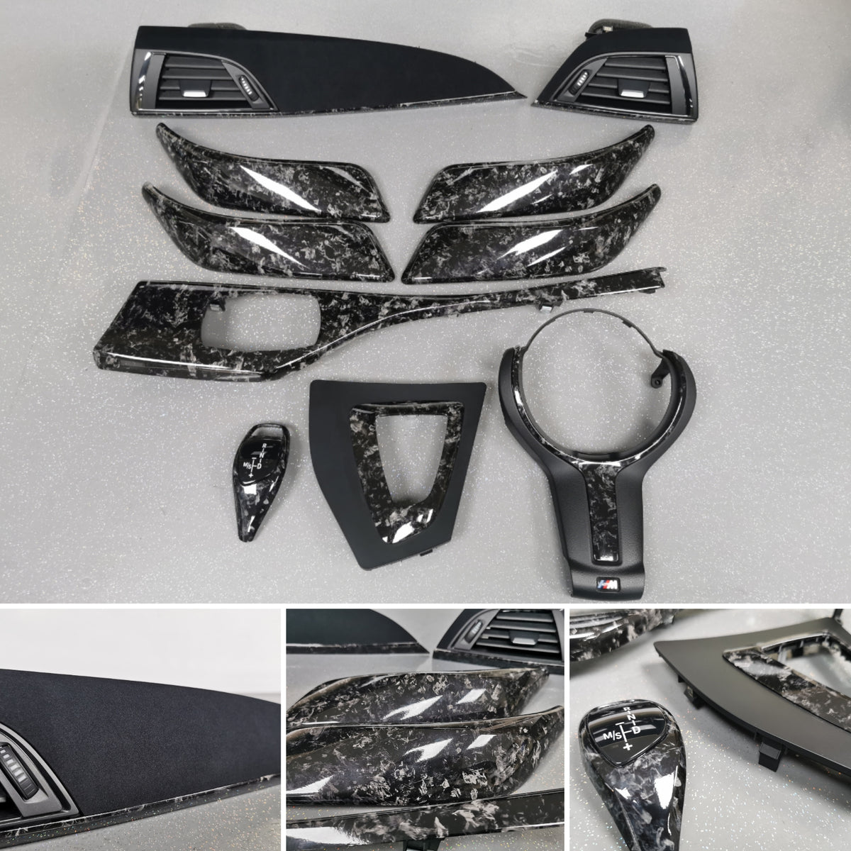 WRAPPING SERVICE - BMW F20 F21 F22 F23 CUSTOM INTERIOR TRIM SET - FORGED CARBON / ALCANTARA