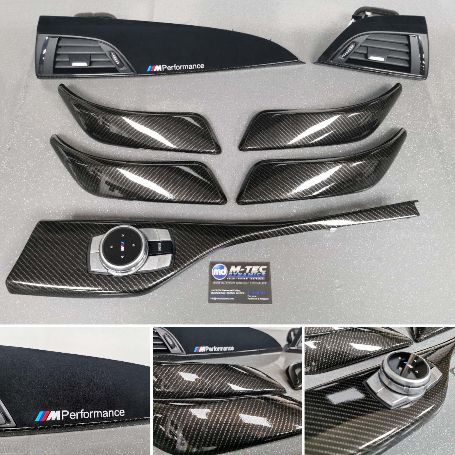 BMW F20 INTERIOR TRIM SET - PERFORMANCE STYLE / HIGH GLOSS CARBON / ALCANTARA (MTD-HG)