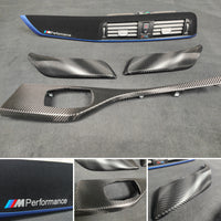 BMW F21 F22 LCI-2 CUSTOM INTERIOR TRIM SET - TEXTURED CARBON / BLUE ACCENT