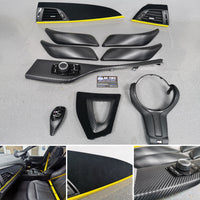 WRAPPING SERVICE - BMW F20 F21 F22 F23 CUSTOM INTERIOR TRIM SET - 3D CARBON / ALCANTARA / YELLOW ACCENT