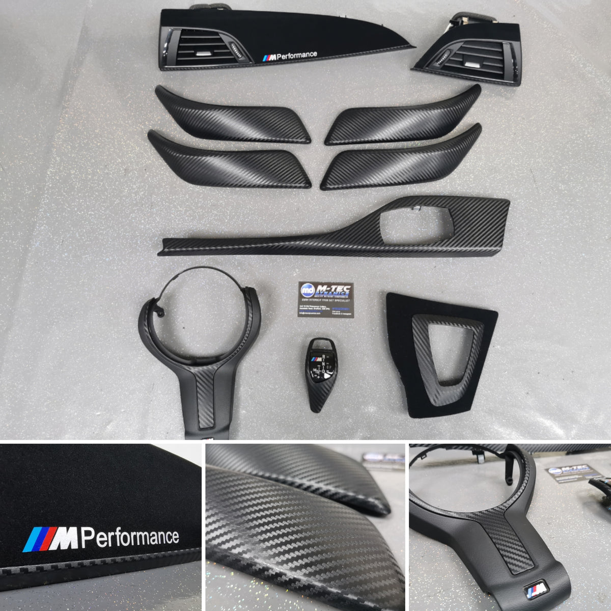 WRAPPING SERVICE - BMW F20 F21 F22 F23 PERFORMANCE STYLE INTERIOR TRIM SET - 3D CARBON / ALCANTARA
