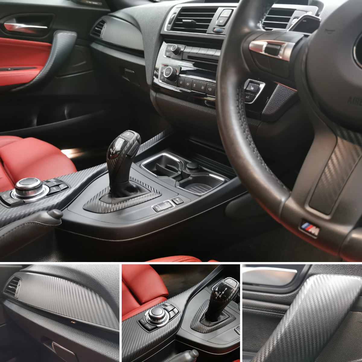 WRAPPING SERVICE - BMW F2X TRIM SET 3D CARBON / GLOSS BLACK ACCENT