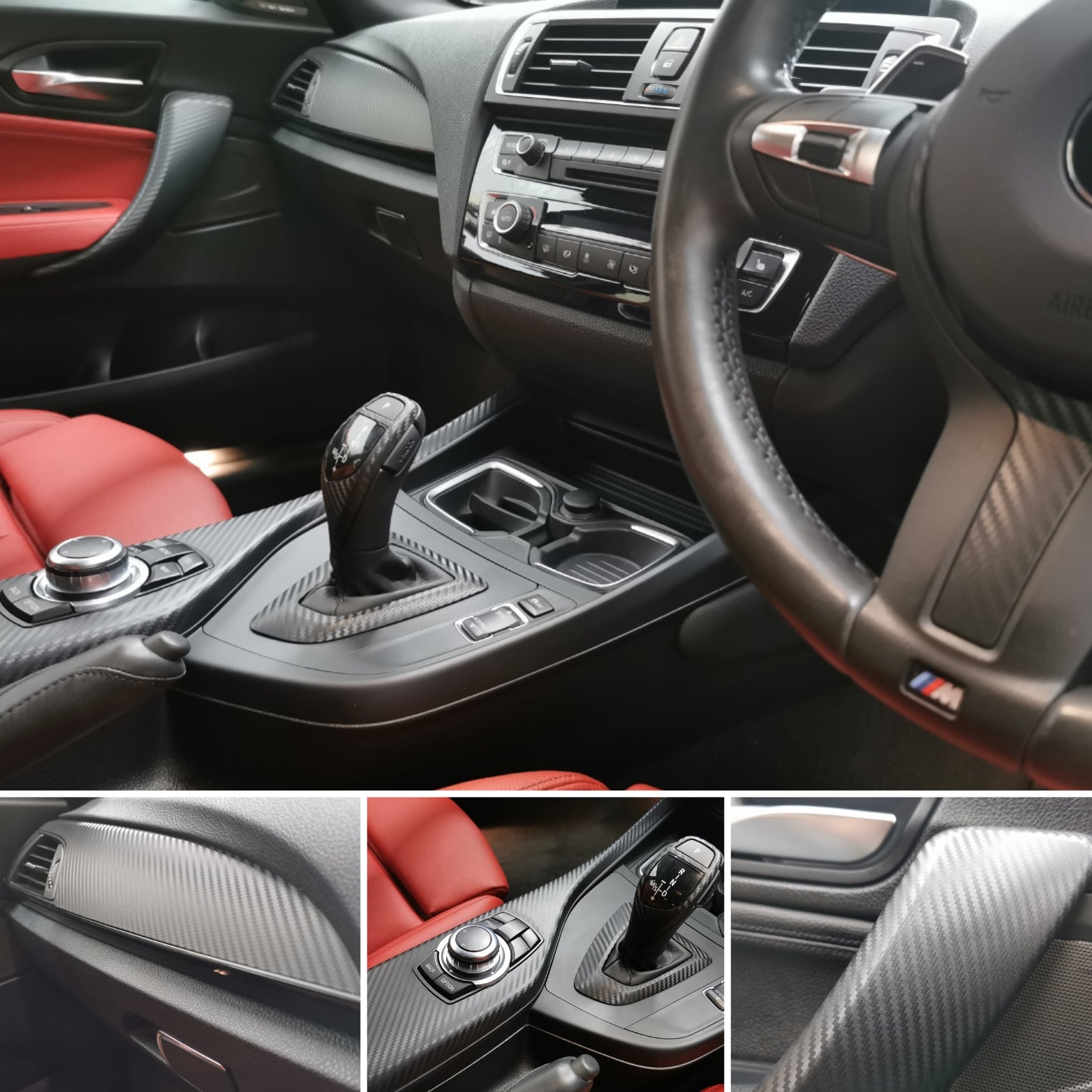 WRAPPING SERVICE - BMW F2X TRIM SET 3D CARBON / GLOSS BLACK ACCENT