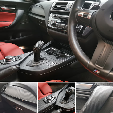WRAPPING SERVICE - BMW F2X TRIM SET 3D CARBON / GLOSS BLACK ACCENT