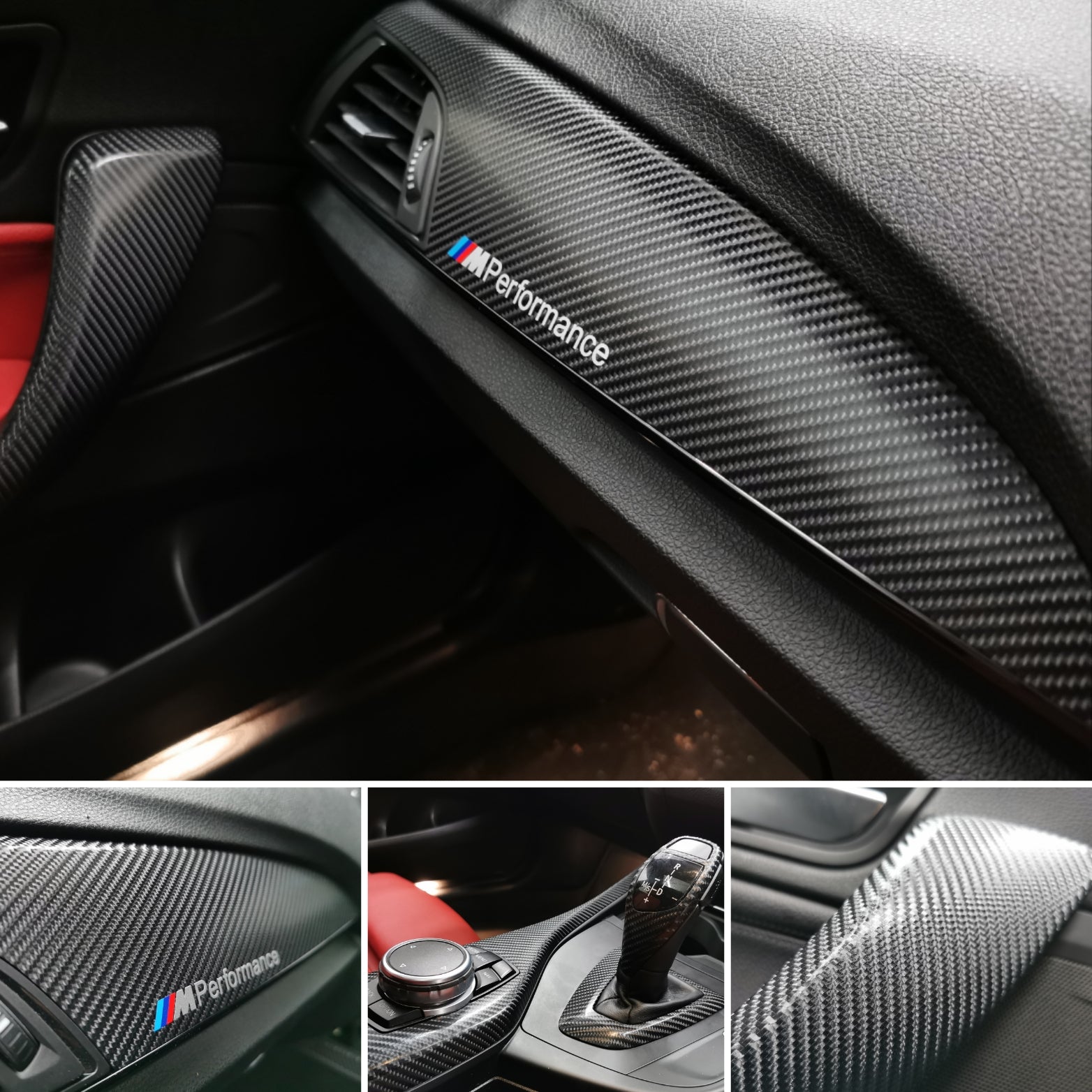 WRAPPING SERVICE - BMW F2X TRIM SET 4D CARBON / GLOSS BLACK ACCENT