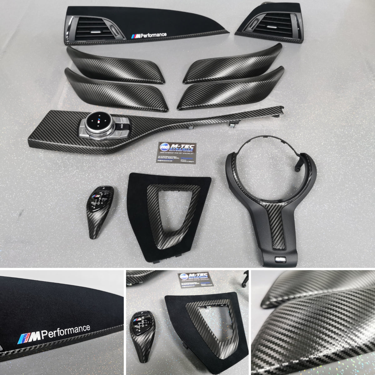 WRAPPING SERVICE - BMW F2X INTERIOR TRIM SET - PERFORMANCE STYLE / TEXTURED CARBON- F20 F21 F22 F23
