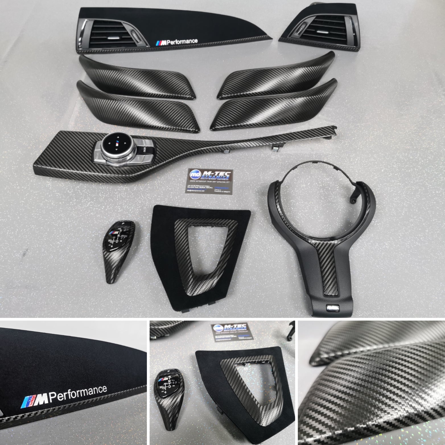 WRAPPING SERVICE - BMW F2X INTERIOR TRIM SET - PERFORMANCE STYLE / DEEP TEXTURED GLOSSY CARBON (MTD-TEX) - F20 F21 F22 F23