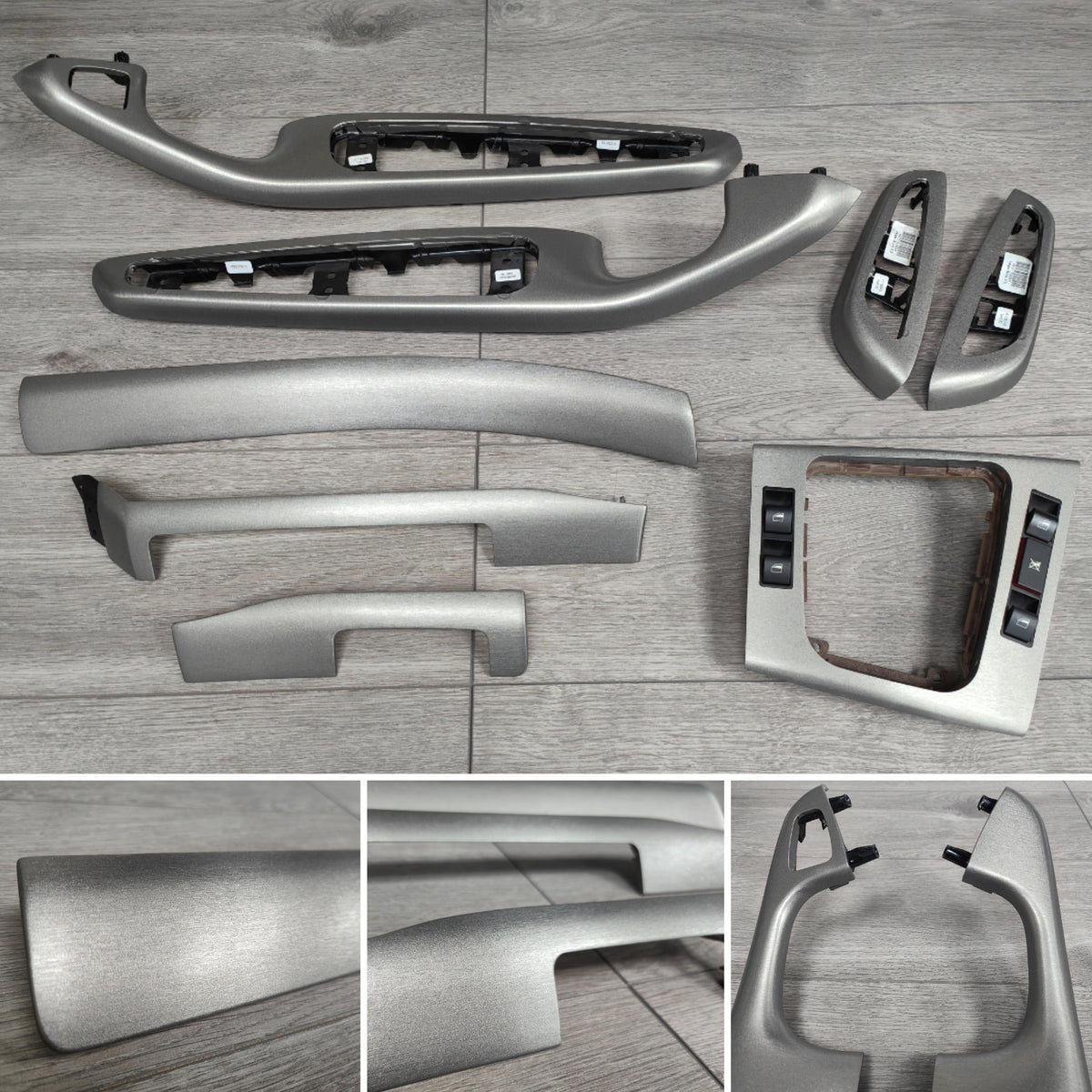 BMW E46 CONVERTIBLE INTERIOR TRIM SET - GREY BRUSHED ALUMINIUM
