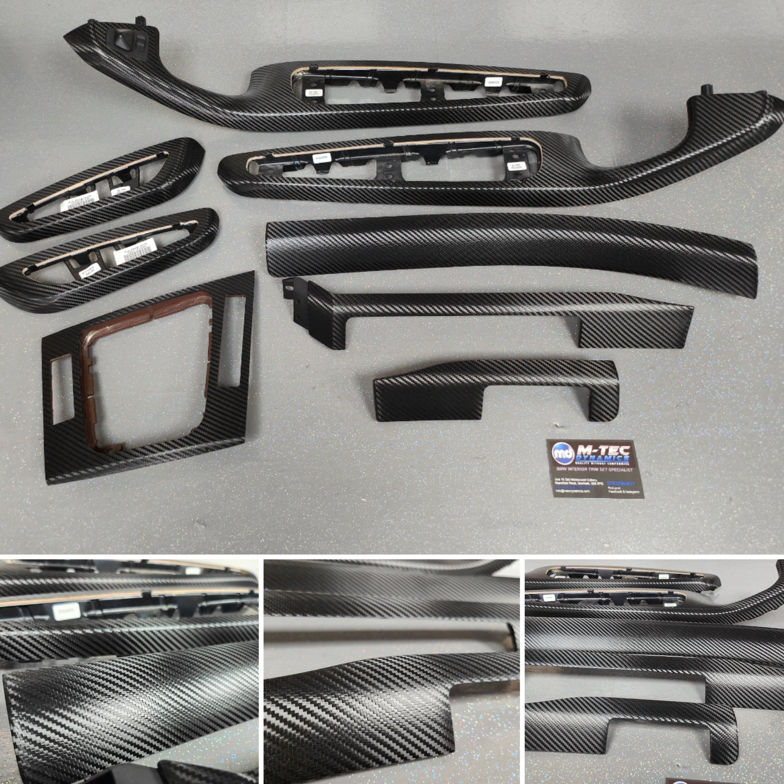 BMW E46 CONVERTIBLE - DEEP TEXTURED GLOSSY CARBON INTERIOR TRIM SET (MTD-TEX)