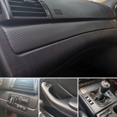 WRAPPING SERVICE - BMW E46 COUPE / CONVERTIBLE INTERIOR TRIM SET - 3D CARBON