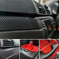 REMOVAL, WRAP & REFIT SERVICE - BMW E46 COUPE / CONVERTIBLE INTERIOR TRIM SET - BLACK 4D GLOSSY CARBON