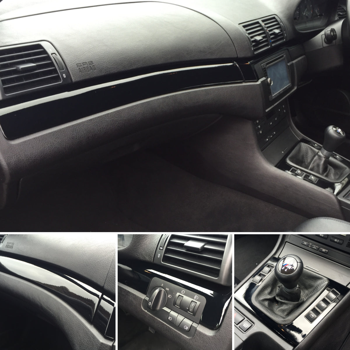 REMOVAL, WRAP & REFIT SERVICE - BMW E46 COUPE / CONVERTIBLE INTERIOR TRIM SET - GLOSS BLACK
