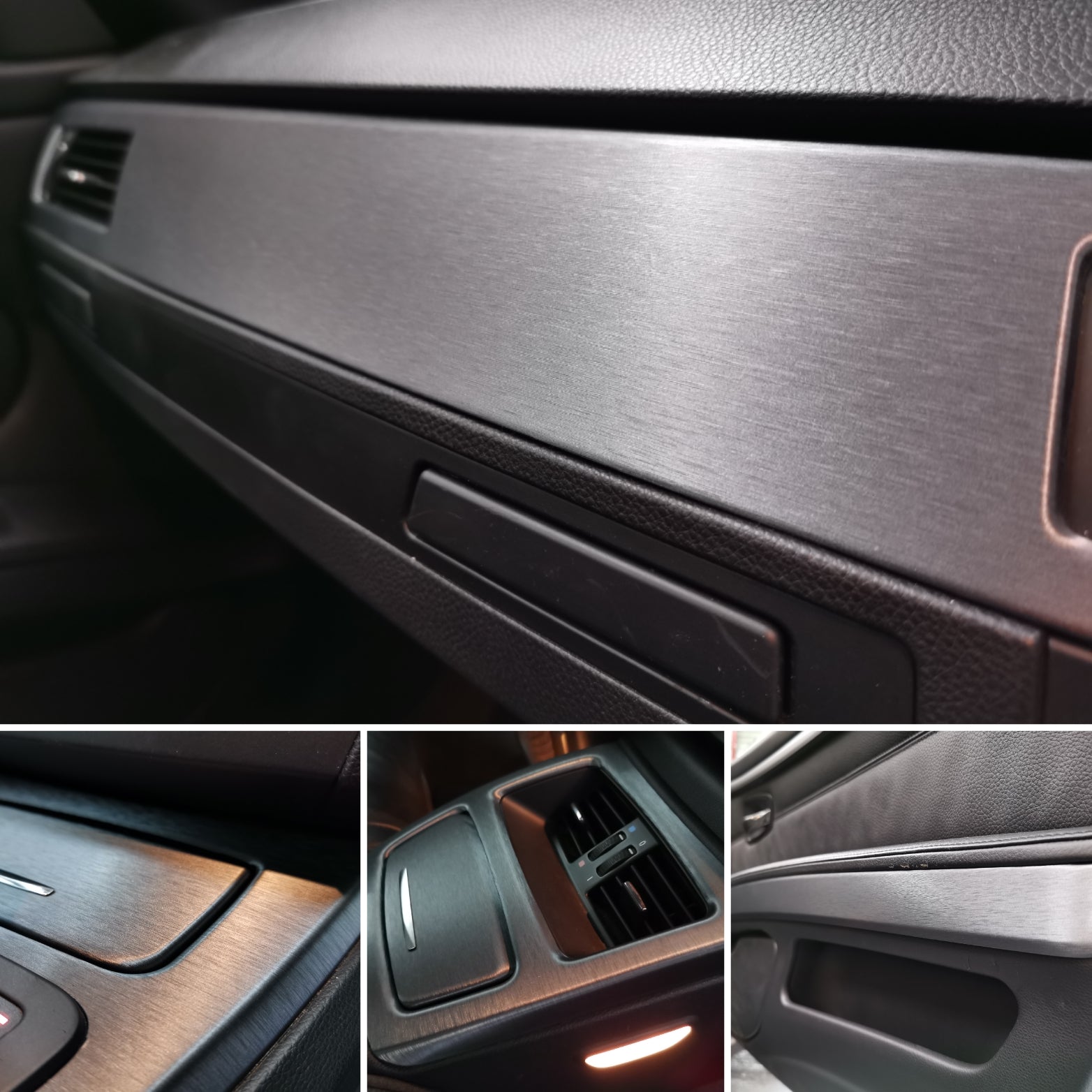 WRAPPING SERVICE - BMW E90 E91 E92 E93 INTERIOR TRIM SET - GREY BRUSHED STEEL