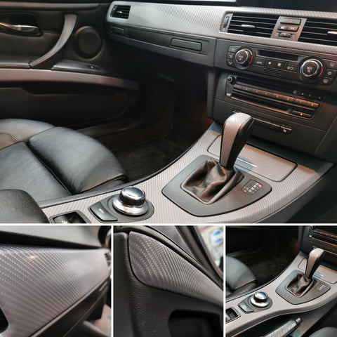 WRAPPING SERVICE - BMW E90 E91 E92 E93 INTERIOR TRIM SET - NARDO GREY CARBON