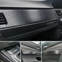 WRAPPING SERVICE - BMW E90 E91 E92 E93 INTERIOR TRIM SET - BLACK BRUSHED STEEL