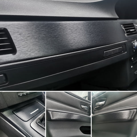 WRAPPING SERVICE - BMW E90 E91 E92 E93 INTERIOR TRIM SET - BLACK BRUSHED STEEL