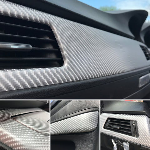 WRAPPING SERVICE - BMW E90 E91 E92 E93 INTERIOR TRIM SET - SILVER CARBON