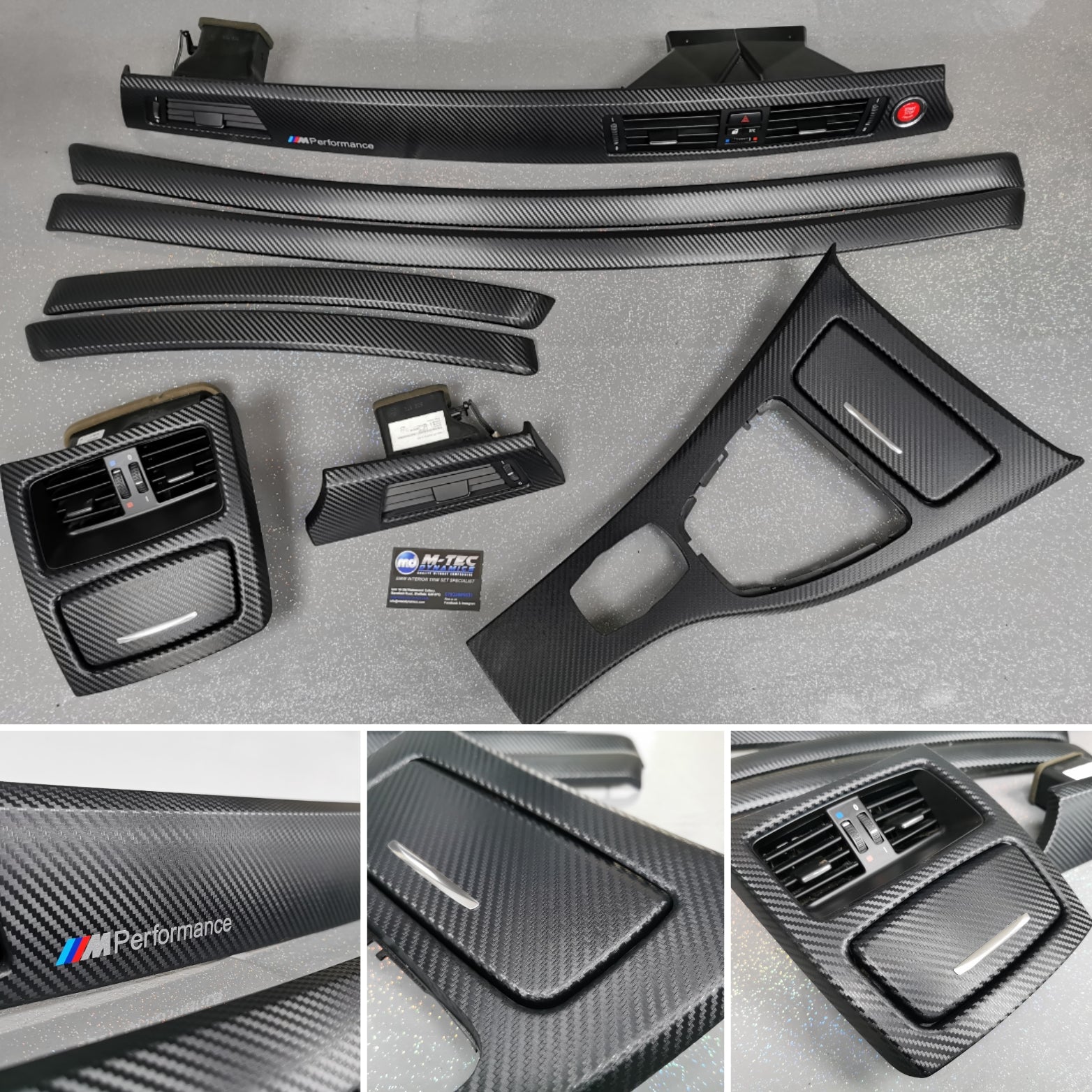 BMW E92 CIC LCI BLACK 3D CARBON INTERIOR TRIM SET
