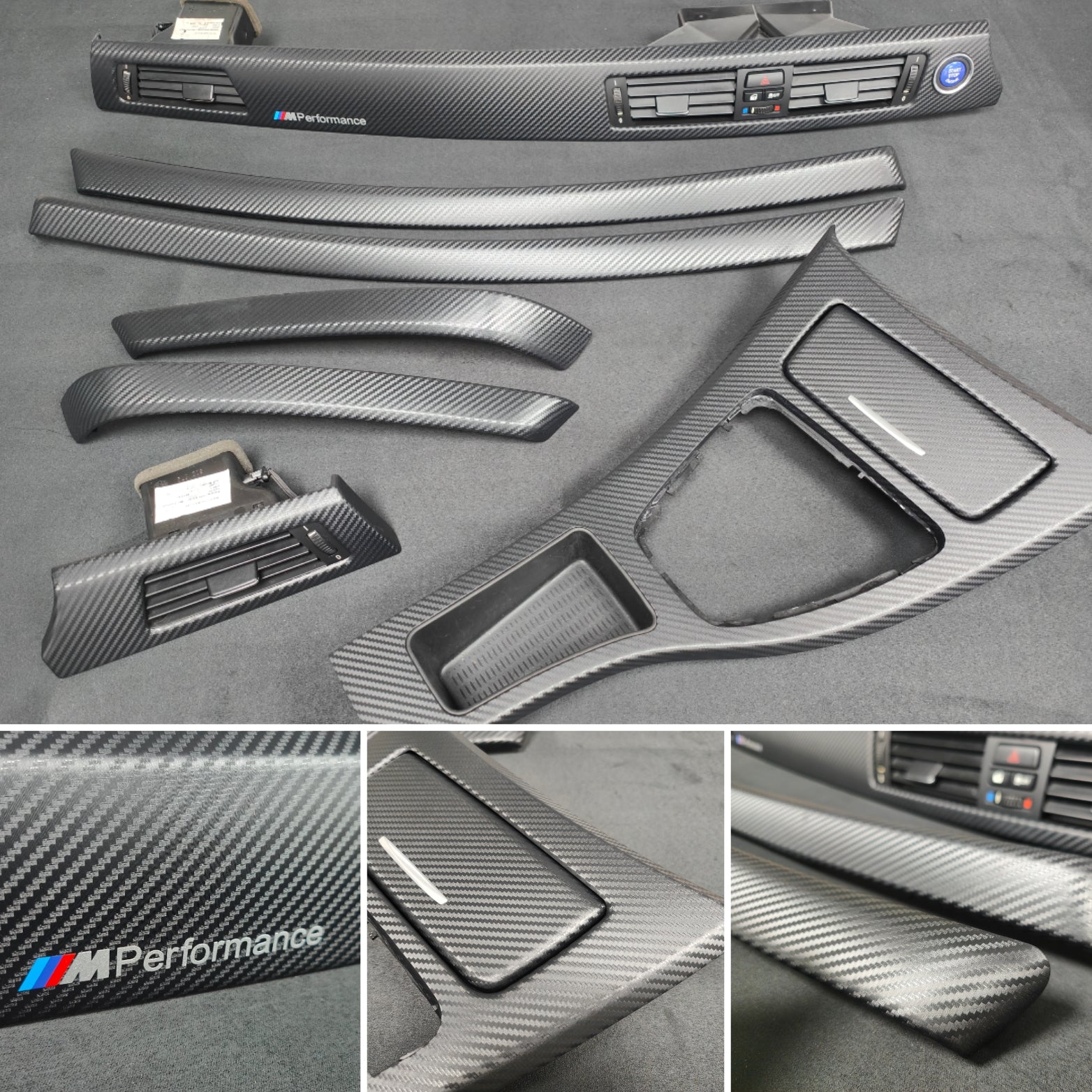BMW E90 E91 3D BLACK CARBON INTERIOR TRIM SET