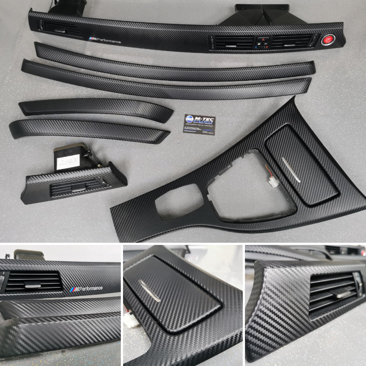 BMW E90 E91  INTERIOR TRIM SET - BLACK 3D CARBON - CIC LCI I-DRIVE