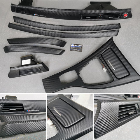 BMW E90 CIC BLACK 3D CARBON INTERIOR TRIM SET LCI I-DRIVE