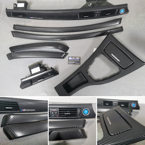 BMW E90 GLOSSY 4D BLACK CARBON INTERIOR TRIM SET