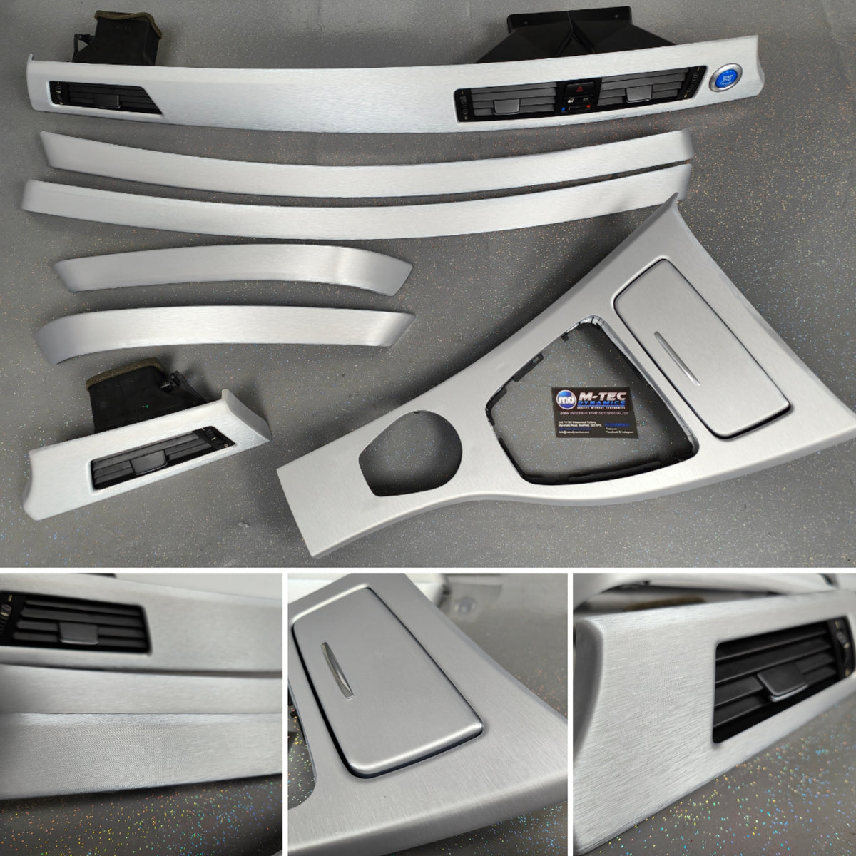 BMW E90 E91  INTERIOR TRIM SET - SILVER BRUSHED ALUMINIUM - CCC I-DRIVE