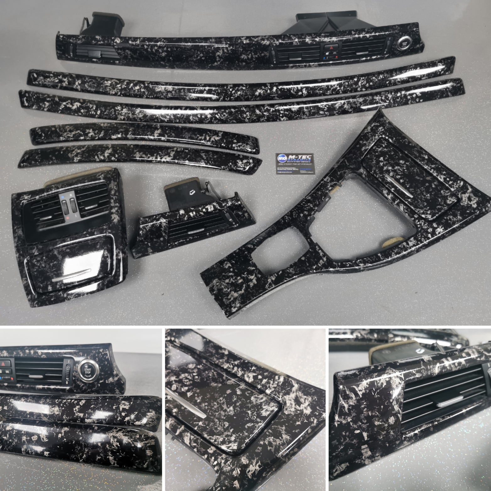 BMW E90 CIC CUSTOM GLOSSY FORGED CARBON INTERIOR TRIM SET