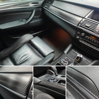 BMW X5 E70 / X6 E71 INTERIOR WRAPPING SERVICE - BLACK DEEP TEXTURED CARBON