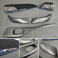 BMW F21 F22 INTERIOR TRIM SET - 3D CARBON / ALCANTARA / BLUE ACCENT