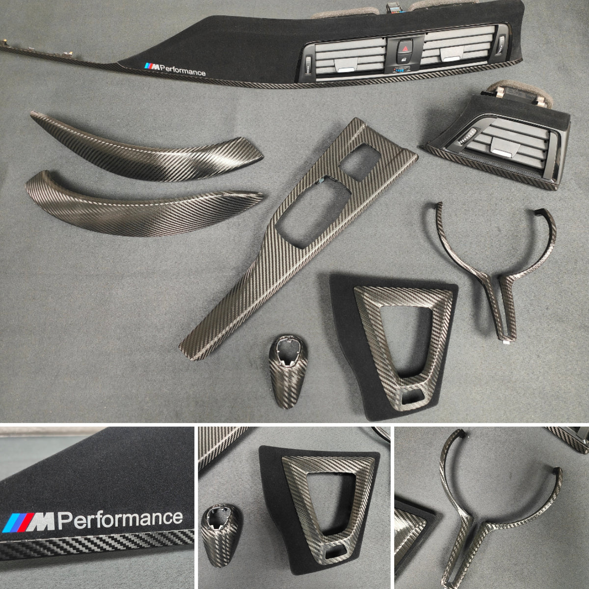 WRAPPING SERVICE - BMW F8X M3 M4 INTERIOR TRIM SET PERFORMANCE STYLE - TEXTURED CARBON / ALCANTARA