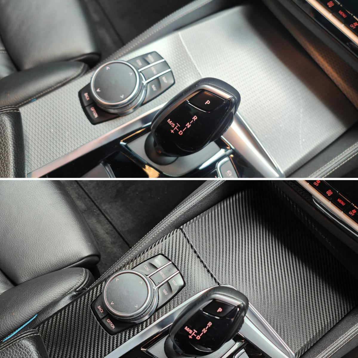 BMW G30 G31 INTERIOR TRIM SET WRAPPING SERVICE - TEXTURED BLACK CARBON