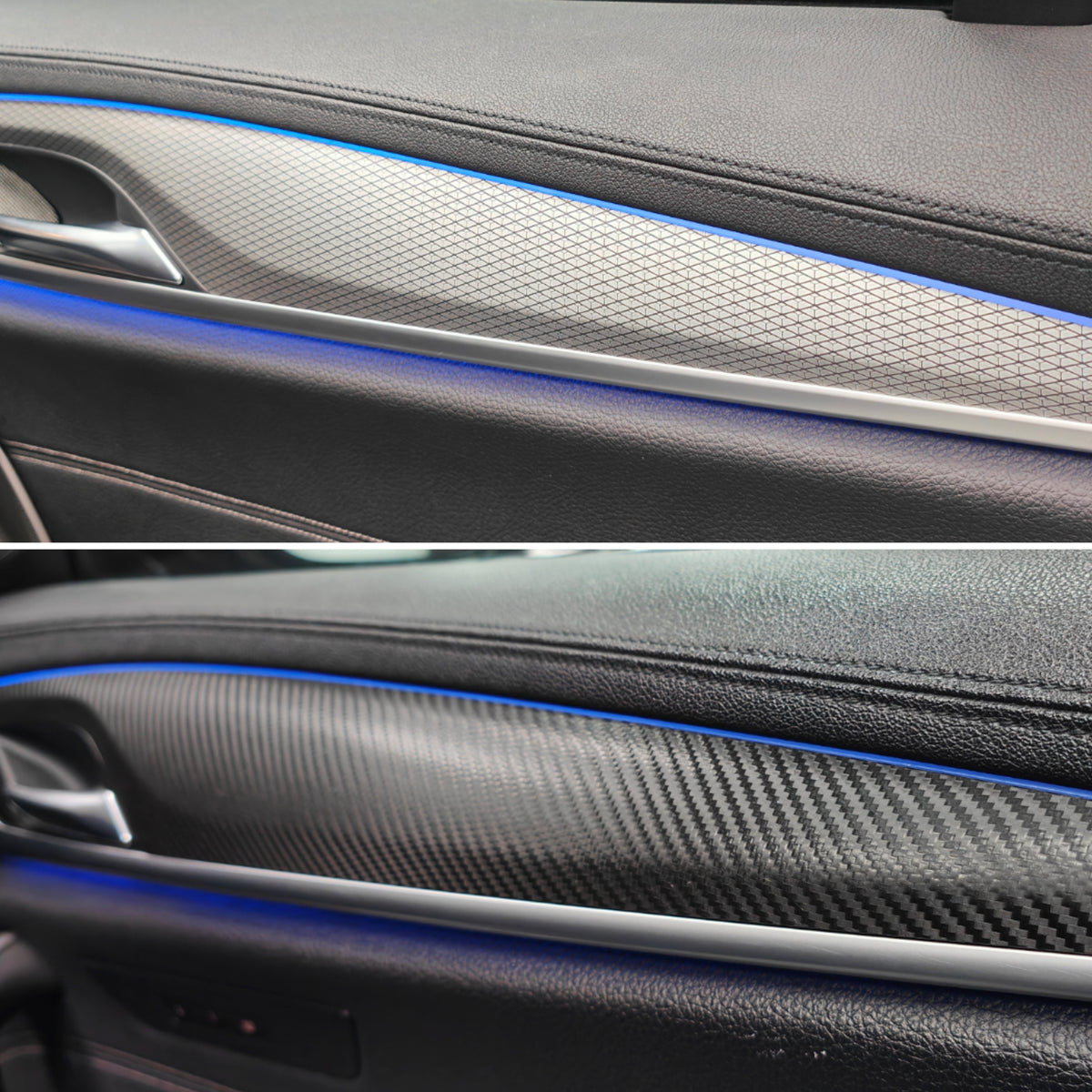 BMW G30 G31 INTERIOR TRIM SET WRAPPING SERVICE - TEXTURED BLACK CARBON