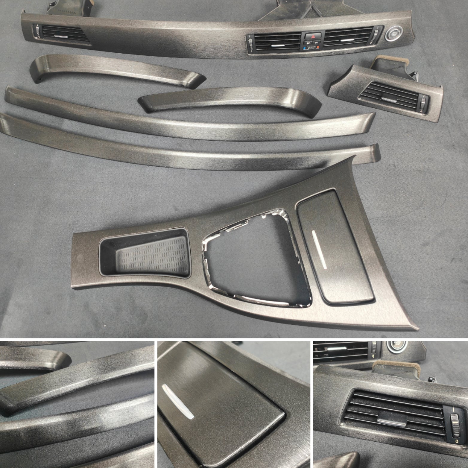 BMW E90 / E91 BLACK BRUSHED ALUMINIUM INTERIOR TRIM SET