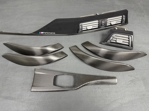 BMW F30 F31 F36 F80 M3 - PERFORMANCE STYLE / DEEP TEXTURED GLOSSY CARBON INTERIOR TRIM SET (MTD-TEX)