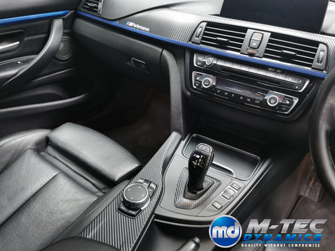 BMW F33 CONVERTIBLE INTERIOR TRIM SET - 3D CARBON / BLUE ACCENT