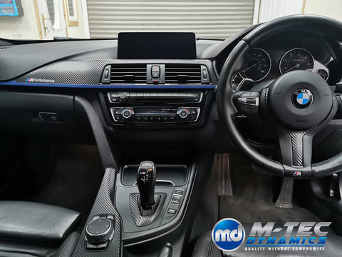 BMW F33 CONVERTIBLE INTERIOR TRIM SET - 3D CARBON / BLUE ACCENT